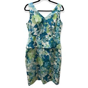 ANTONIO MELANI Sleeveless Floral Peplum Dress Size 8
